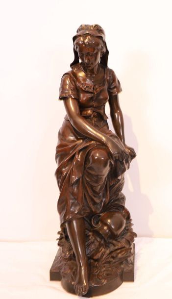 null BRONZE « JEUNE FEMME A LA CRUCHE RENVERSEE » DE Eugène-Antoine AIZELIN (1821-1902)

Bronze...
