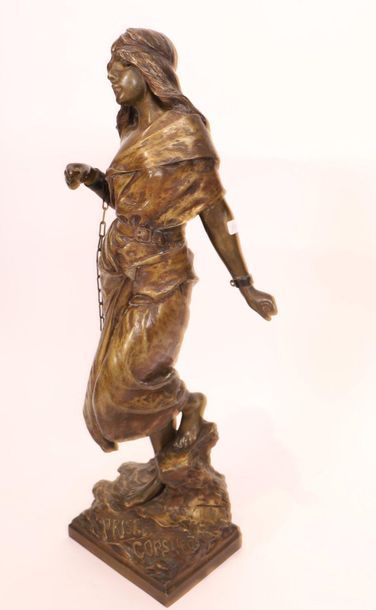 null BRONZE ORIENTALISTE "PRISE DE CORSAIRE" DE Emmanuel VILLANIS (1858-1914)

En...