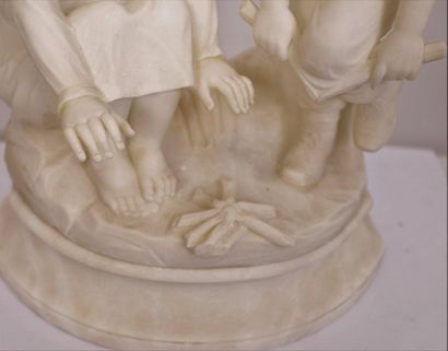 null MARBRE STATUAIRE "DEUX ENFANTS OU LE FEU DE BOIS" DE CYPRIEN

En marbre blanc...