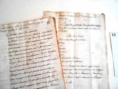 null LILLE – Pièce manuscrite XVIII° intitulée : « TRAITE FAIT à LILLE le TROIS DECEMBRE...