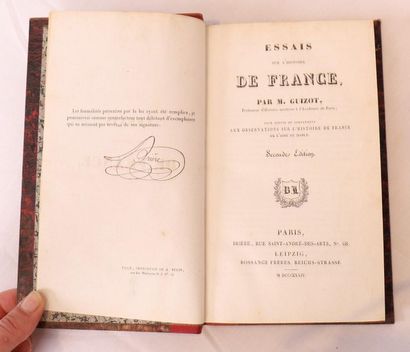 null F. GUIZOT, 5 VOLUMES : DE LA DEMOCRATIE EN FRANCE, PARIS 1849; MONK : CHUTE...