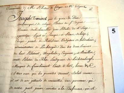 null LIEGE (manuscrit) - CONFERENCE de LILLE 1699 suite du Traité de RISWICK. Document...