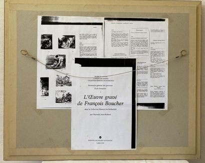 null LE PENSEUR - Gravure d'après François BOUCHER - Encadré sous verre Epoque XIX...