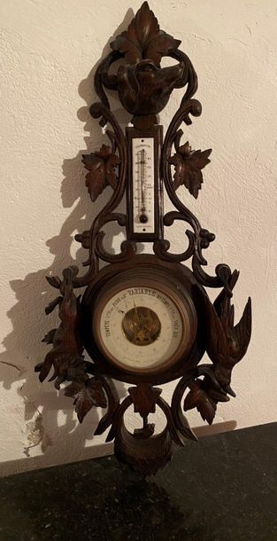 null COUCOU" PENDULUM - In carved Black Forest wood - Inlaid wooden clock - and ...