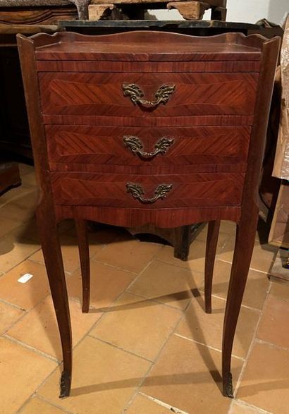HORSE in marquetry - With three drawers-...