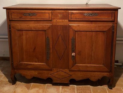 null BUFFET - Cherry wood two doors two drawers - Rustic work - 19th century 

H:...