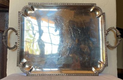 null RECTANGULAR TRAY - In silver plated metal - H 33 x W 40 cm