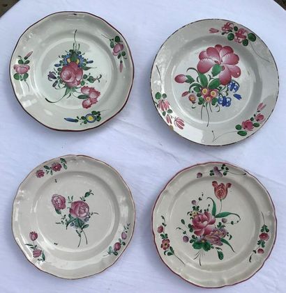 null LOT OF FOUR PLATES - Eastern earthenware / LES ISLETTES - Early 19th centur...