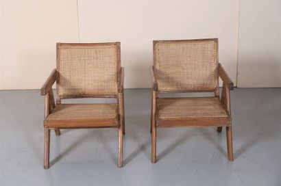 null Pierre JEANNERET (1896-1967)

Set of two "Easy Armchairs".

In teak with a slightly...