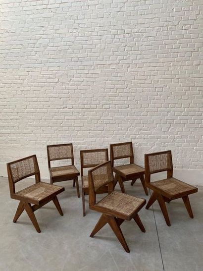null PIERRE JEANNERET (1896-1967)

Exceptional Suite of 6 "DINING CHAIRS" Chairs...