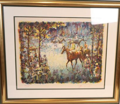 null TWO LITHOGRAPHS "HORSES" AND "PRE-RACE".

Signed lower right and numbered 35/175...
