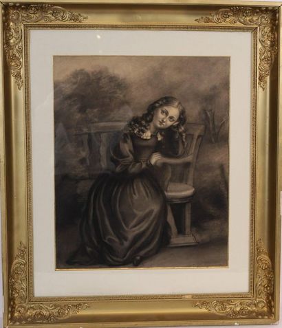 null YOUNG WOMAN SITTING ON A BENCH

Drawing framed in a gilded stucco frame

H:...