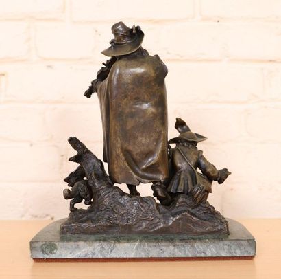 null GROUPE EN BRONZE "VIOLONNISTE ET JEUNE JOUEUR DE CORNEMUSE AU CHIEN"

En bronze...