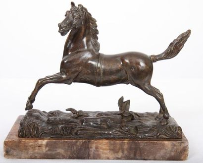 null BRONZE "HORSE RESTORATION IN RACE" ATTR. To Theodore GECHTER (1796-1844)

In...