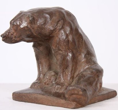 null TERRACOTTA "BIG SITTING BROWN BEAR" BY JOSEPH PALLENBERG (1882-1945)

Terracotta...