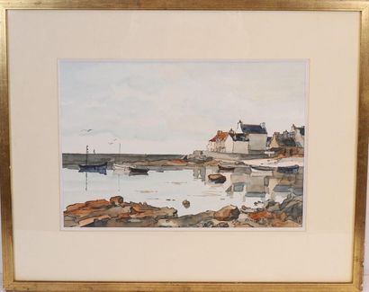 null VERY NICE PAINTING "THE OLD PORT OF LSCONIL" BY YAN (1901-1994)

Watercolor...