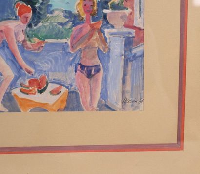 null CHARMING SMALL TABLE "LES BAIGNEUSES" - RUSSIAN SCHOOL OF THE 20th century

Gouache...