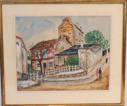 null CHARMANT PETIT TABLEAU "RUE DE MONTMARTRE" DE Lucien GENIN (1894-1953) 

Aquarelle...