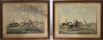 null PAIR OF "COURSE" LITHOGRAPHIES XIXth

Colour lithographs on paper, framed under...