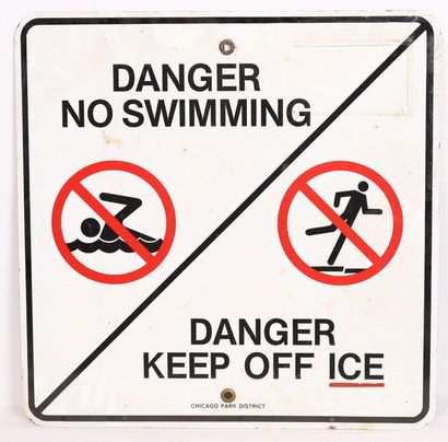 null BELLE PLAQUE EMAILLEE "DANGER NO SWIMMING/ DANGER KEEP OFF ICE"

Plaque de forme...