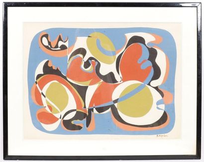 null PAINTING "ABSTRACT COMPOSITION" 1999 BY MICHELE MORGAN (1920-2016)

Gouache...