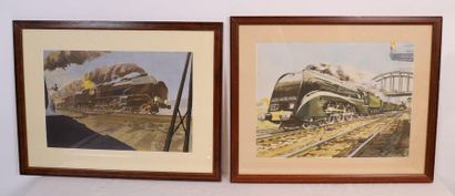 null FOUR VERY BEAUTIFUL COLOURED "LOCOMOTIVE" ESTAMPS by Émile André SCHEFER (1896-1942)

At...