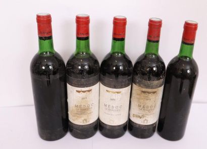 null LOT 5 BTES "MEDOC LA BERGERIE" PAUILLAC Baron Philippe de Rothschild 1975

Slightly...