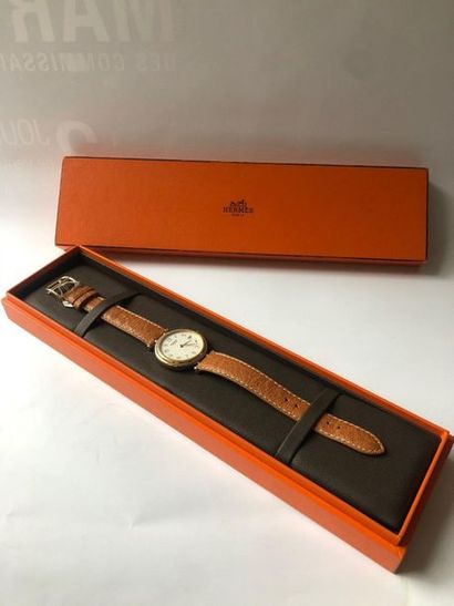 null HERMES 

Watch model "Arceau" in Gold and Steel

Brown leather bracelet

Wo...