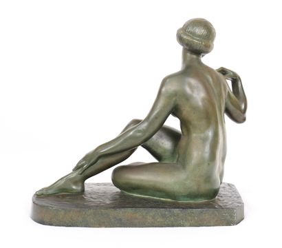 Marcel André BOURAINE 
VERY NICE BRONZE "Naked Woman Touching the Shoulder" ALSO...