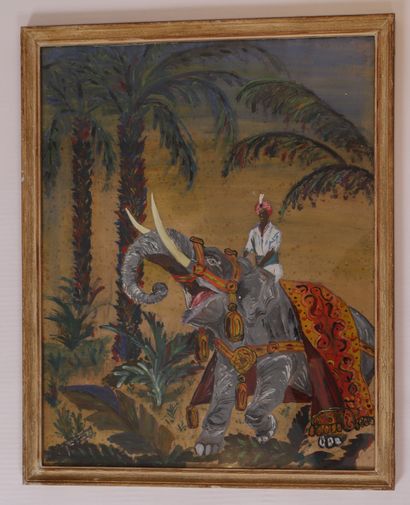 J.BANAG CHARMING PAINTING "MAHOUT ON HIS ELEPHANT" BY J.BANAG

Gouache on cardboard...