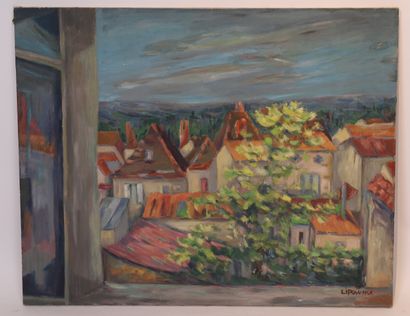 LIPOWSKA PAINTING "VILLAGE VIEW" BY LIPOWSKA

Oil on canvas signed lower right

73...