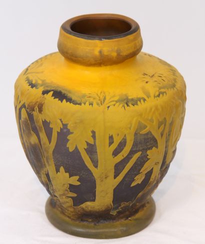 HENRI CROS PEACOCK FLUTE VASE BY HENRI CROS (1840-1907)

Vase of ovoid shape on foot...