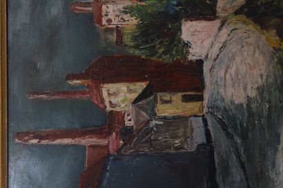 FRANK-WILL PAINTING "VILLAGE STREET WITH RED ROOFS" BY FRANK-WILL (1900-1951)

Oil...