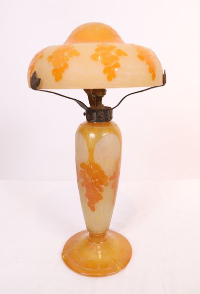  BEAUTIFUL LAMP OF THE FRENCH GLASS Acid-etched...