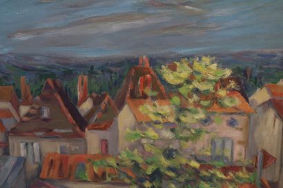 LIPOWSKA PAINTING "VILLAGE VIEW" BY LIPOWSKA

Oil on canvas signed lower right

73...