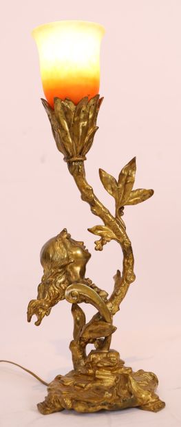 FERVILLE-SUAN OFFICE LAMP OF Charles Georges FERVILLE-SUAN (1847-1925)

Gilt bronze...