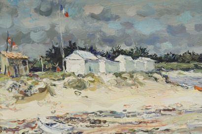 Jean RIGAUD SMALL TABLE "ILE D'YEU, MARAIS SALE, LES CABANES" by Jean RIGAUD (1912-1999)

Oil...