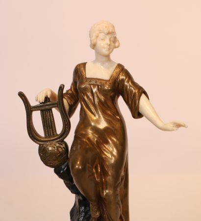 Georgette Louise BAILLY ( CHARMING CHRYSELEPHANTINE SCULPTURE by Georgette Louise...