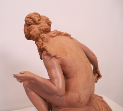 Charles octave LEVY JOLI SUJET EN TERRE CUITE "FEMME NUE ET ENFANT" DIT "AUSSI VENUS...