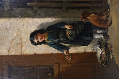 A.LEONARD VERY NICE PAINTING "THE YOUNG FLOWER SELLER" BY A.LEONARD

Oil on canvas...