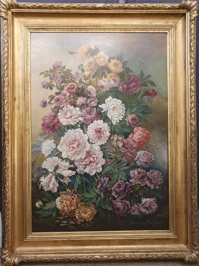 Rudolf Bernhard VERY IMPORTANT PAINTING "MORTAL NATURE WITH PEPPERS AND ROSES" SIGNED...
