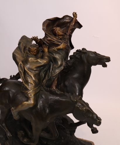 Georges COLIN EXCEPTIONAL AND BEAUTIFUL BRONZE "FAUST AND MEPHISTOPHELES ON HORSEBACK"...