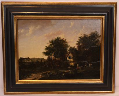 Patrick NASMYTH ( Patrick NASMYTH (1787-1831) 

Paysage avec cottage et personnages

Huile...