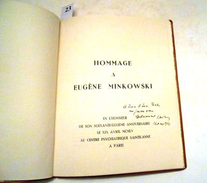 null PSYCHIATRIE - HOMMAGE à Eugène MINKOWSKI en l’honneur de son soixante-dixième...