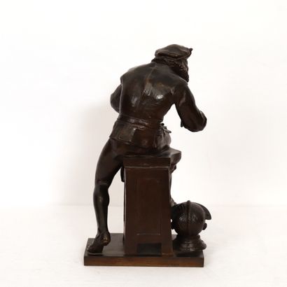 GAUDEZ BRONZE "LE FOURBISSEUR D'ARMES A SON ETABLI" DE Adrien-Emile GAUDEZ (1845-1902)

Bronze...