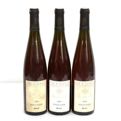 null 3 Btls Alsace, Pinot Noir Rosé Robert Jung et Fils 2003. 

Bon niveau, étiquette...