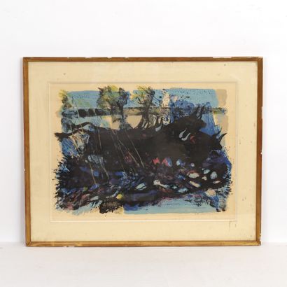 null 
LITHOGRAPHY "ABSTRATED COMPOSITION" by Maurice Élie SARTHOU (1911-1999)

Signed...