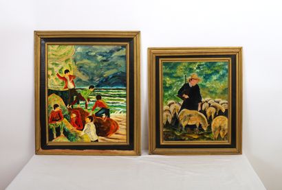 null TWO TABLES "BRETON SCENES" by D. CHAMERLAT (20th)

Paintings on wood panel

"Children...