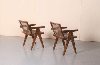 null SET OF TWO CHAIRS CALLED "OFFICE CANE CHAIRS" by Pierre JEANNERET (1896-1967)

In...