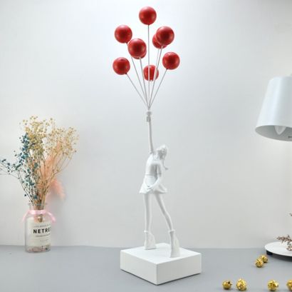 BANKSY (after), Balloon Girl, White and Red,...
